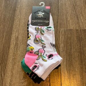 NEW Beverly Hills Polo Club 2-pack Woman’s Fashion Drinks & Stripes Socks